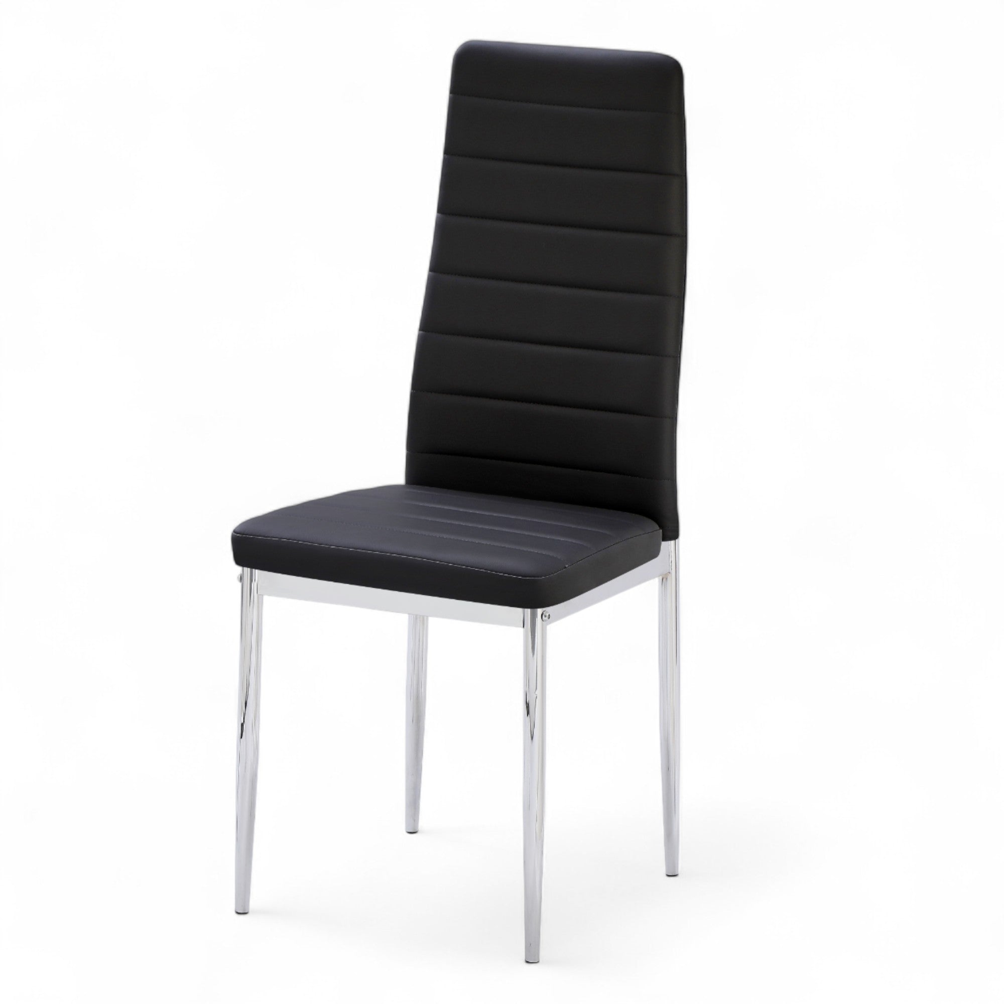 UNICORN FURNITURE Arezzo 100cm Round Glass Dining Table Set with 4 Faux Leather Chairs Gold Chrome Table Legs & Silver Chair Legs – Modern Kitchen & Dining Room Furniture for Small Spaces