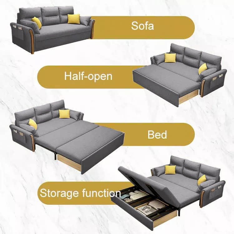 Unicorn Furniture Convertible Sofa Bed – King Size 3 Seater Pull Out Sofa Bed with Storage, Reclining Sleeper Couch, Tool-Free Assembly for Living Room & Guest Room (Glacier Grey)