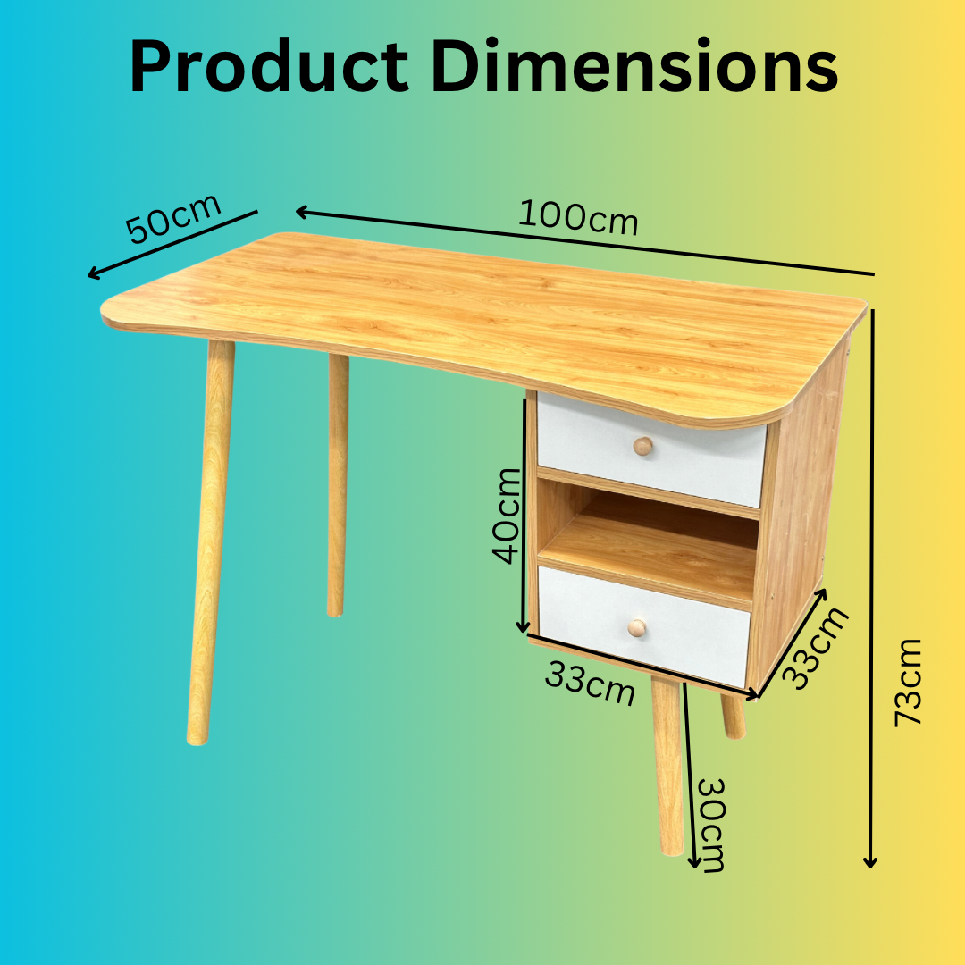 Minimalist Computer Desk with Storages Saving Workstation Home Office Laptop Desk Workstation L & W 100 x 50cm