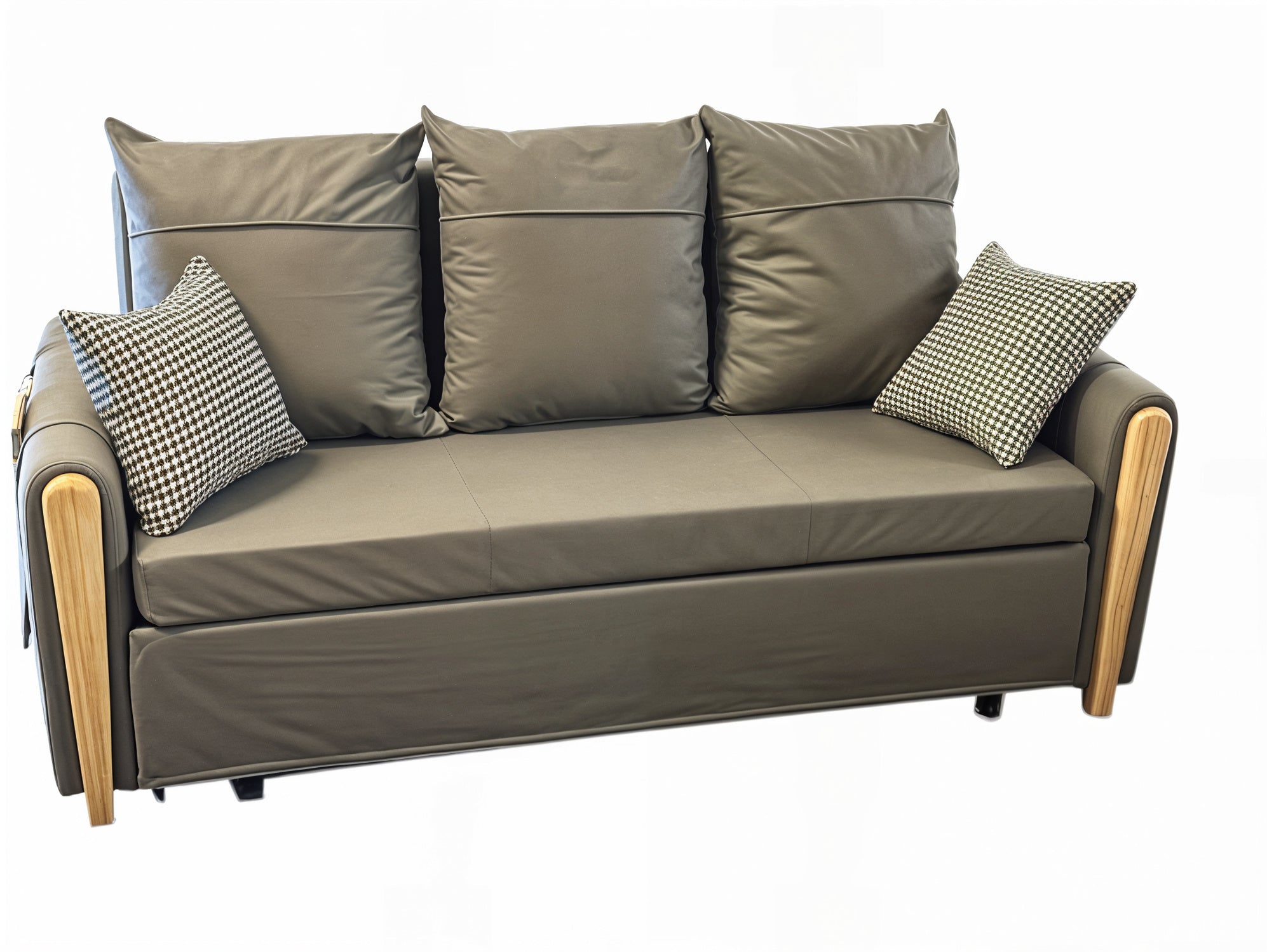 UNICORN FURNITURE Sofa Bed Modern Reclining Foldable Bed Pull Out Sofa Bed with Storage Multifunctional Convertible Space Saving Sofabed in Breathable Leathaire Fabric