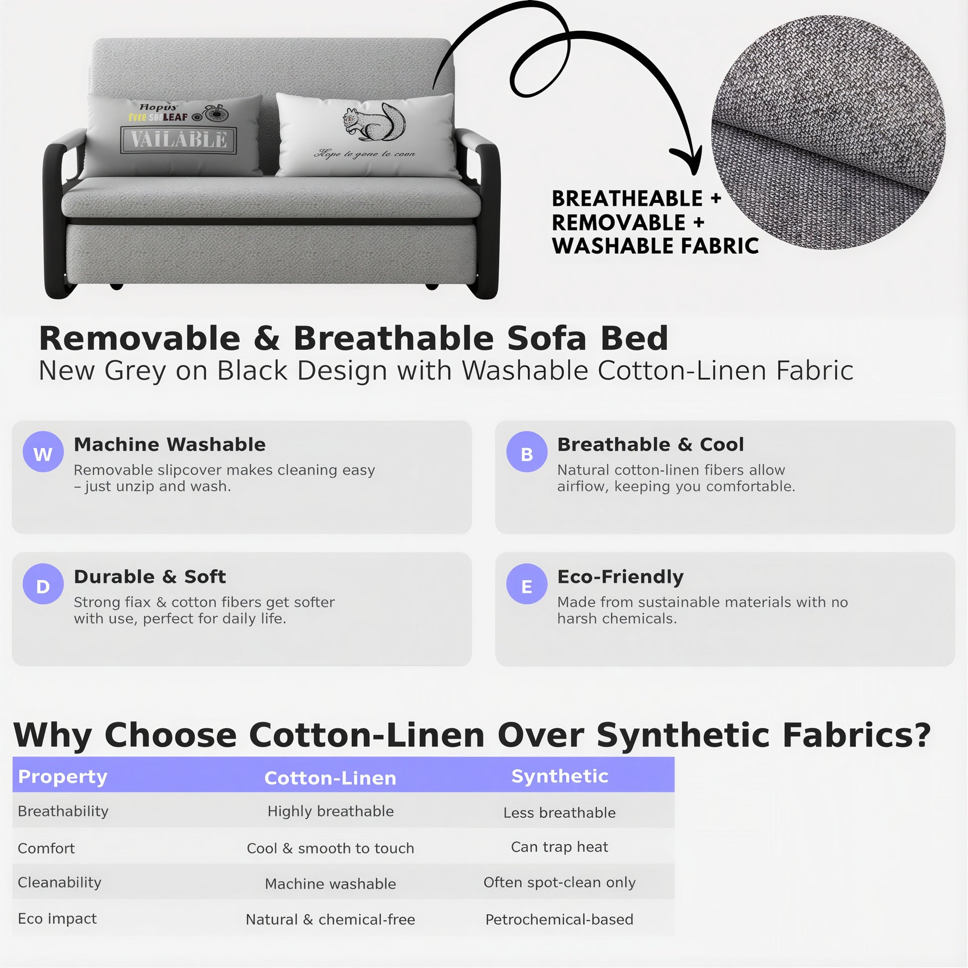 UNICORN FURNITURE Double Sofa Bed with Storage (158cm)