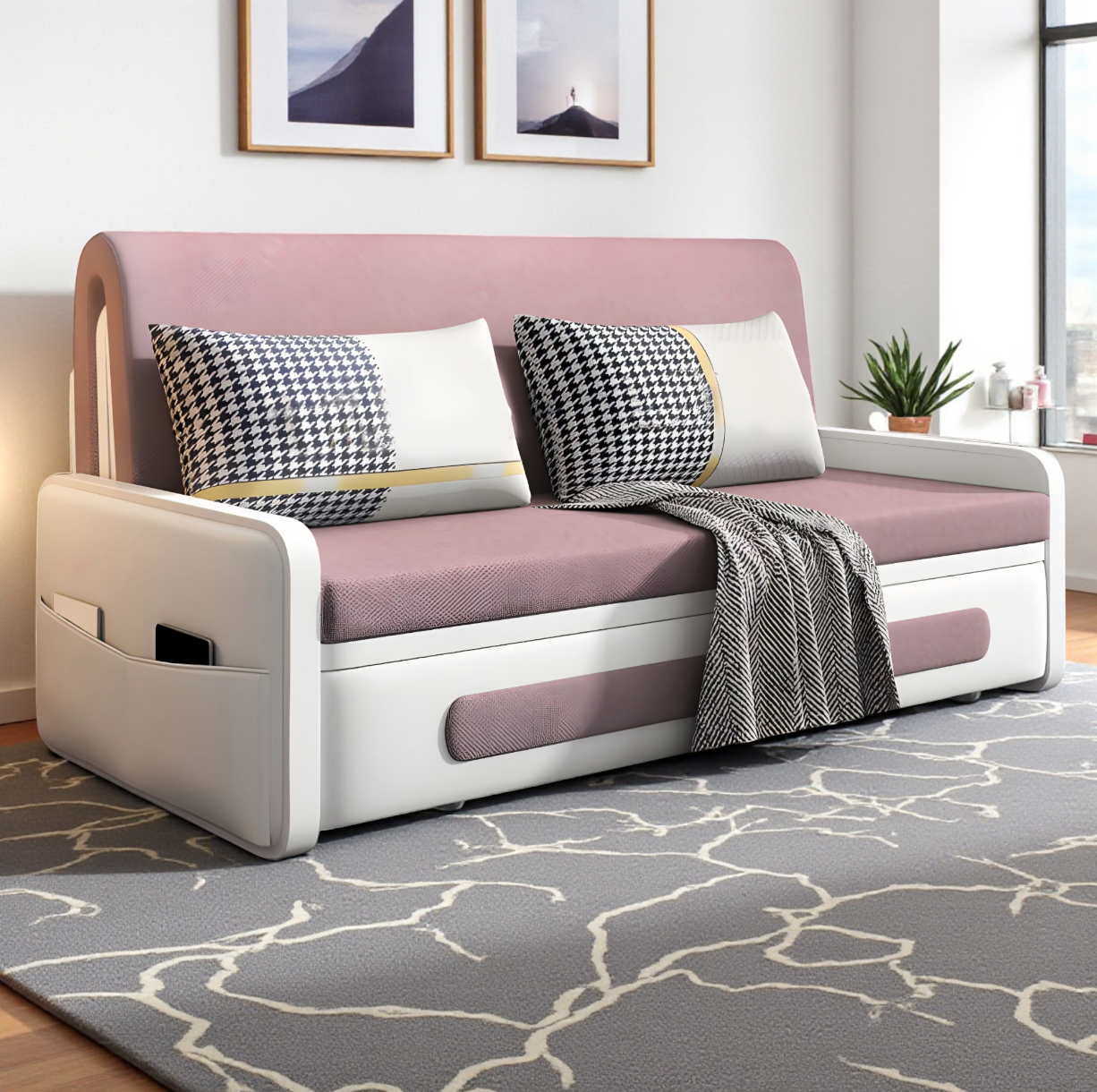 UNICORN FURNITURE Convertible Sleeper Sofa Bed Modern Reclining Foldab