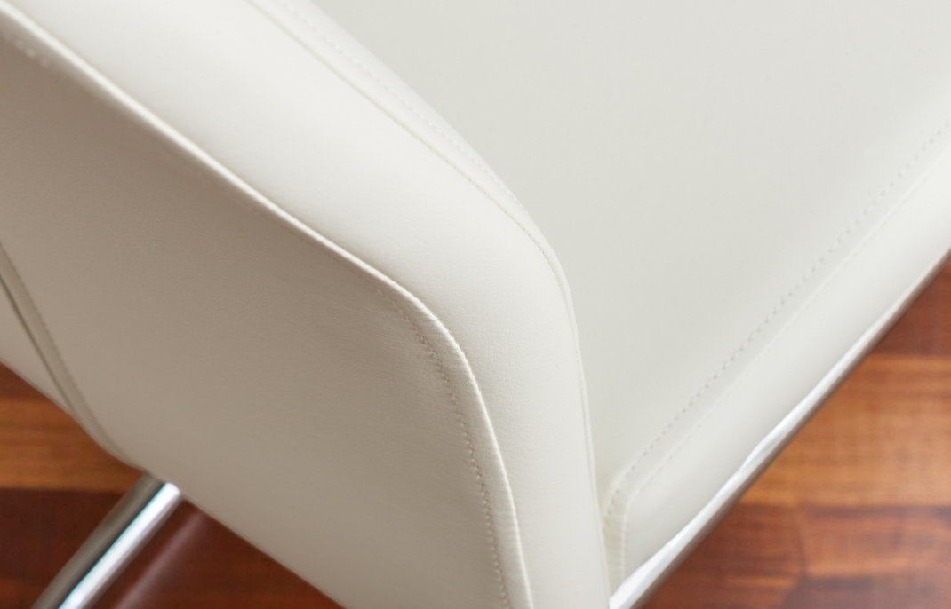 UNICORN FURNITURE 100cm Round Glass Dining Table Set with 4 Faux Leather Chairs – Modern Chrome Nest Design, Tempered Glass Top, for Kitchen & Dining Room