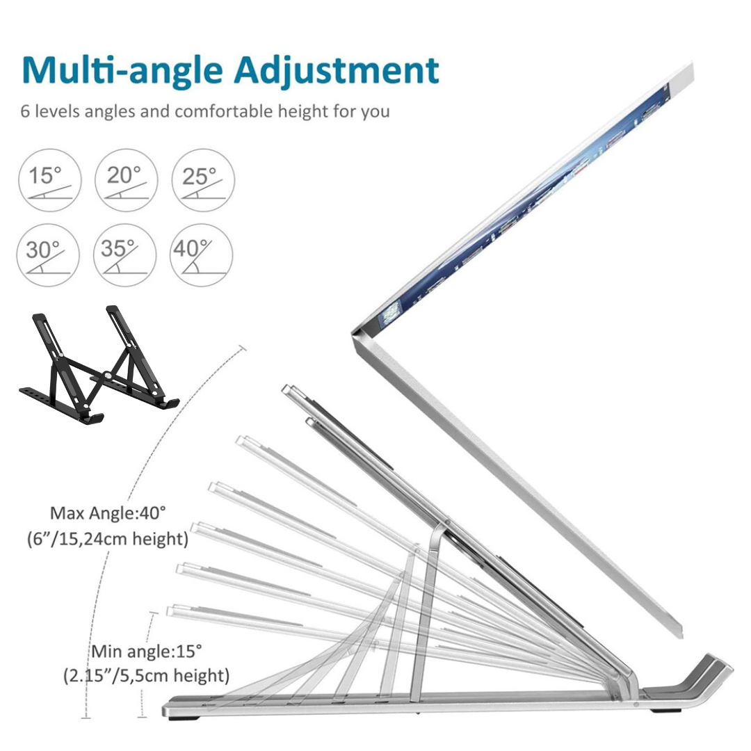 Adjustable Ergonomic Laptop Riser Foldable Portable Laptop Tablet Notebook Stand
