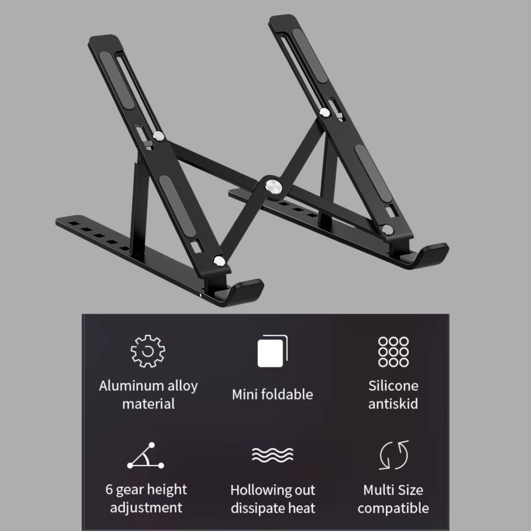 Adjustable Ergonomic Laptop Riser Foldable Portable Laptop Tablet Notebook Stand