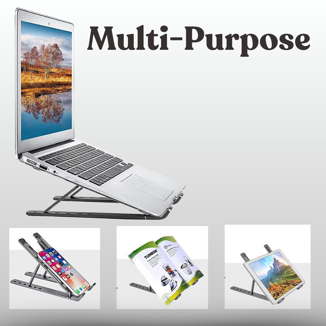 Adjustable Ergonomic Laptop Riser Foldable Portable Laptop Tablet Notebook Stand