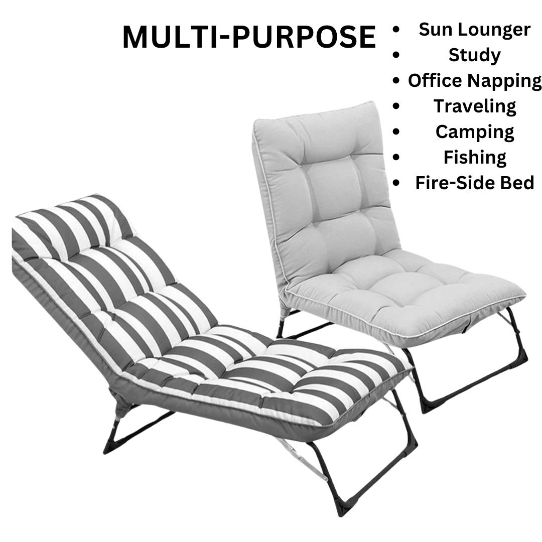Unicorn Furniture Padded Reclining Lounger Garden Chair Adjustable Chaise Patio Pool Sunlounger