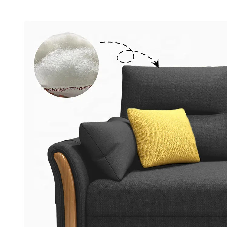 Unicorn Furniture Convertible Sofa Bed – King Size Pull Out Sofa Bed with Storage, Modern Reclining Sleeper Couch, Cotton Fabric, Tool-Free Assembly for Living Room & Guest Room (Grey)