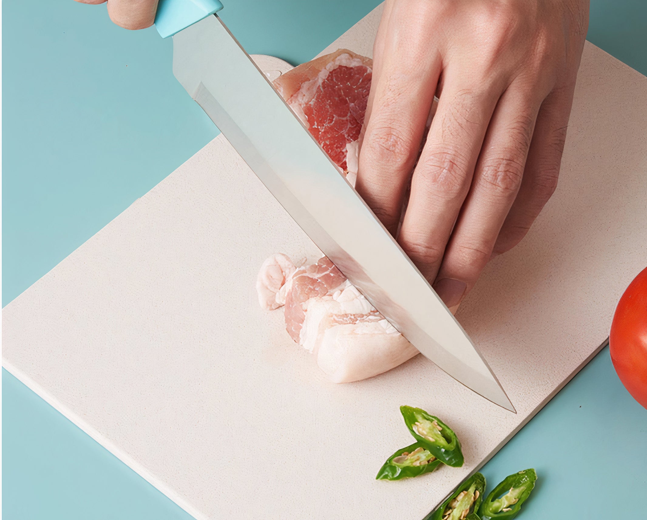 Index Chopping Board Set with Knives, 4pcs Plastic Colour Coded Chopping Board Set & 5pcs of Knives