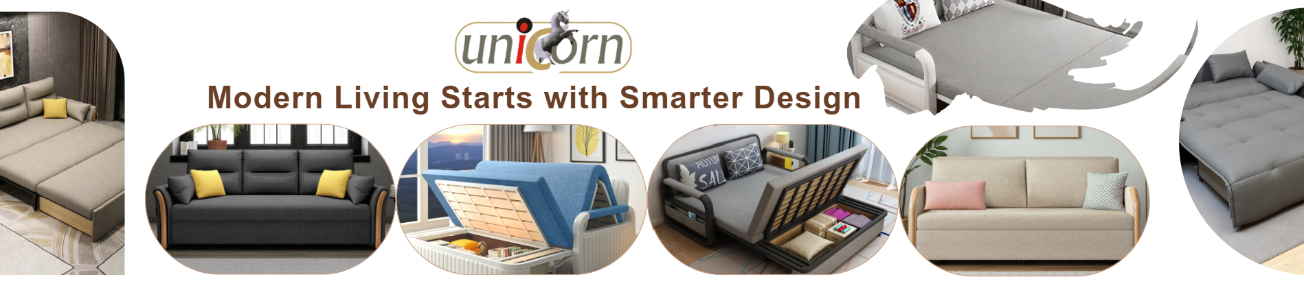 2021 Unicorn 2 Seater Pure Cotton Adjustable Folding Sofa Cum Bed