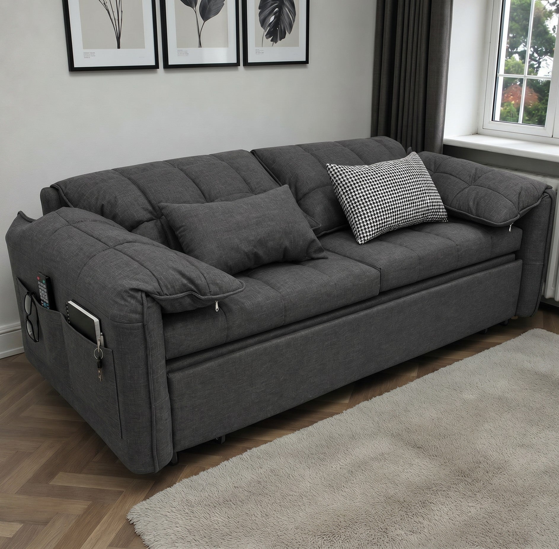 UNICORN FURNITURE Convertible Sofa Bed | Super King Pull Out Sofa Bed with Storage UK