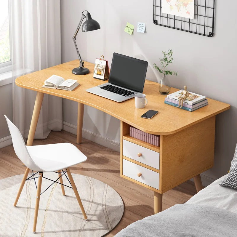 Minimalist Computer Desk with Storages Saving Workstation Home Office