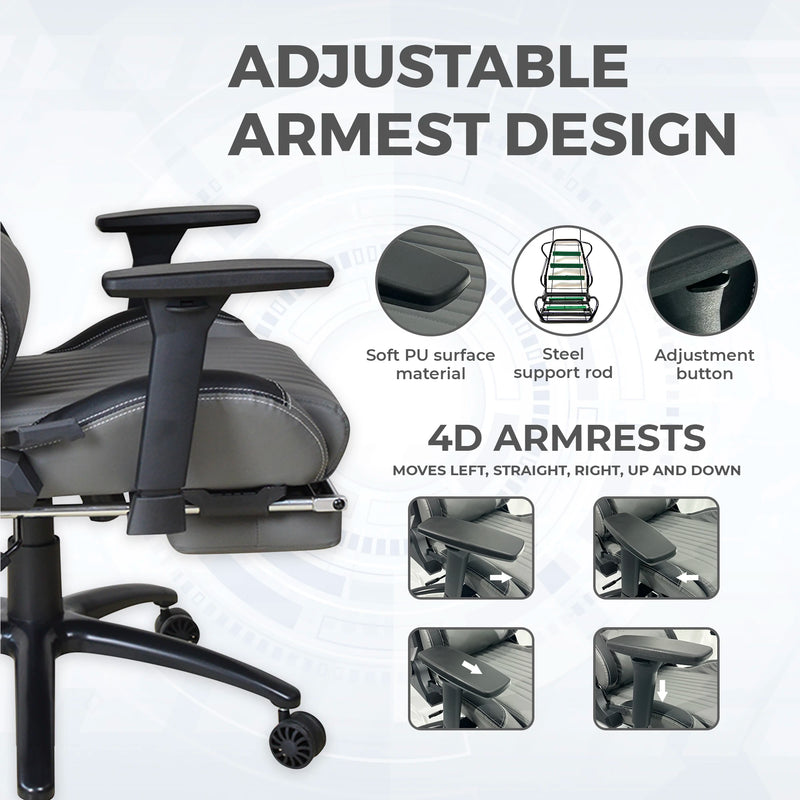 Gaming Chair with Footest Ergonomic Swivel Office Chair Height Adjusta