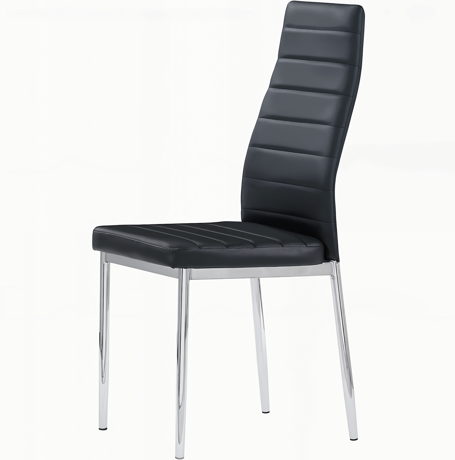 UNICORN FURNITURE 100cm Round Glass Dining Table Set with 4 Faux Leather Chairs – Modern Chrome Nest Design, Tempered Glass Top, for Restaurant Furniture Set - Kitchen & Dining Room
