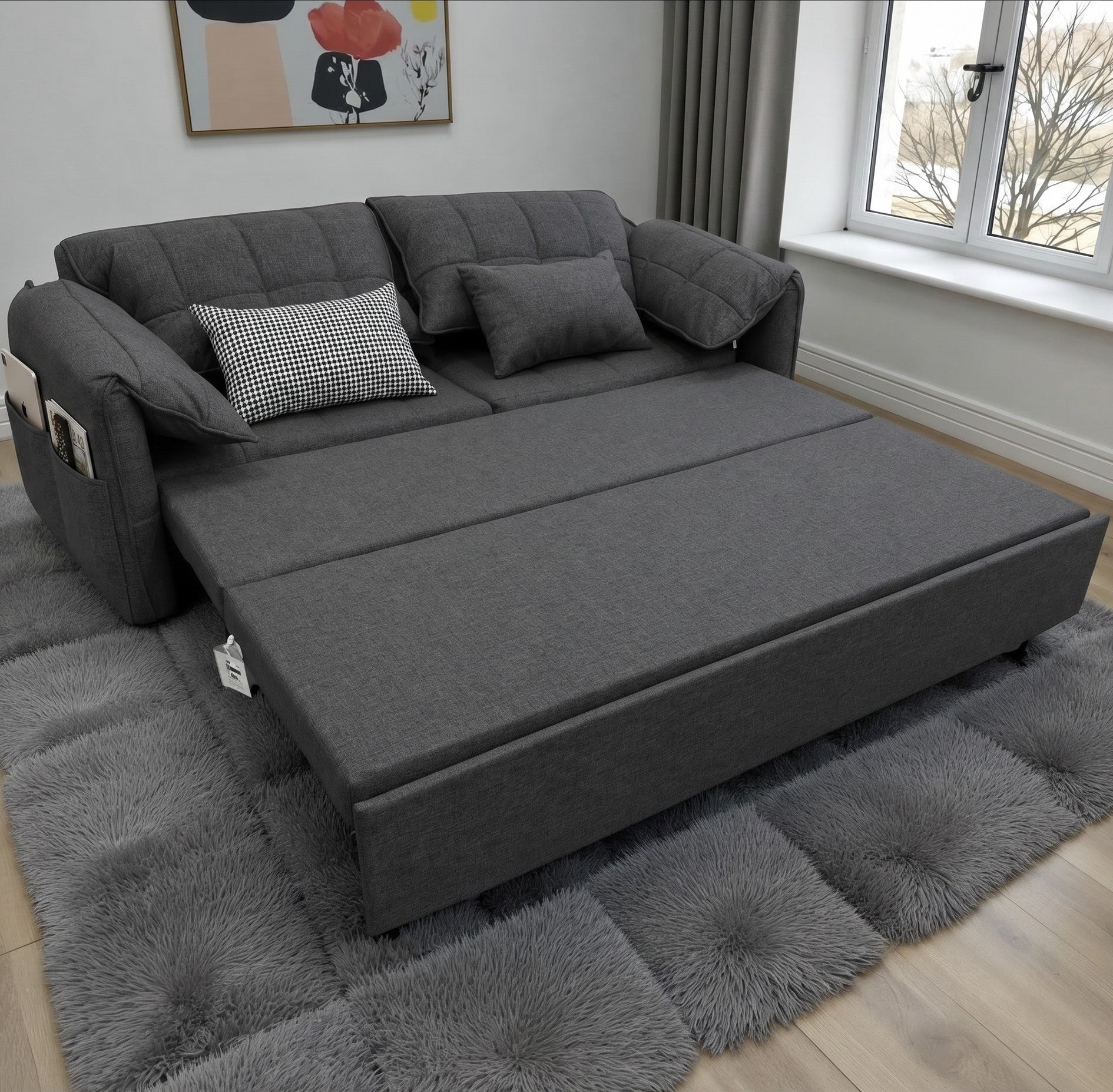 UNICORN FURNITURE Convertible Sofa Bed | Super King Pull Out Sofa Bed with Storage UK
