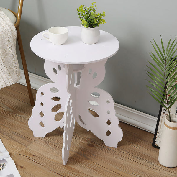 Butterfly Side Table Butterfly Designed Coffee Table White Accent Table Minimalist Butterfly End Table