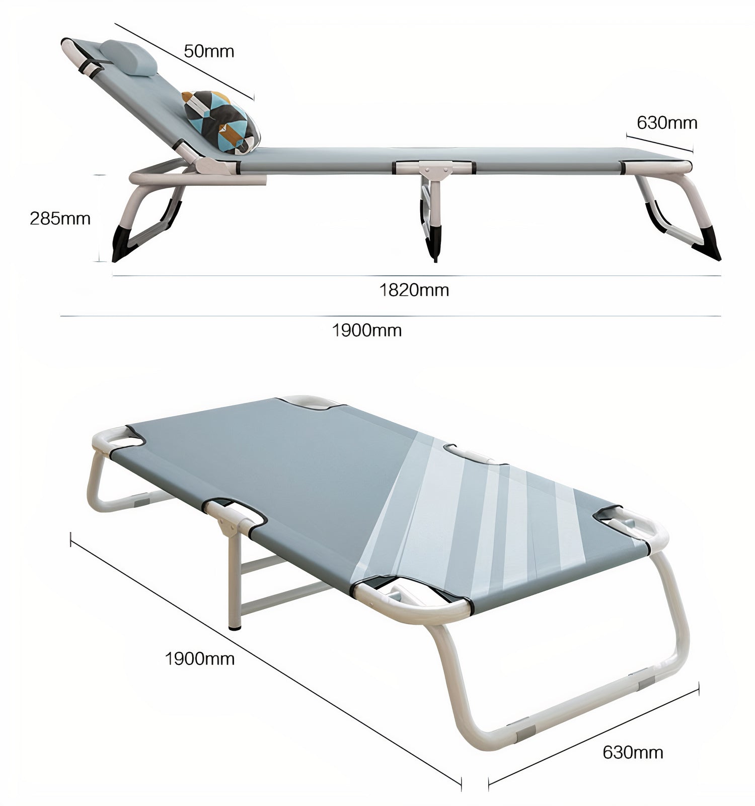 3 Level Adjustable Folding Camping Bed Outdoor Bed Multifunctional Fol