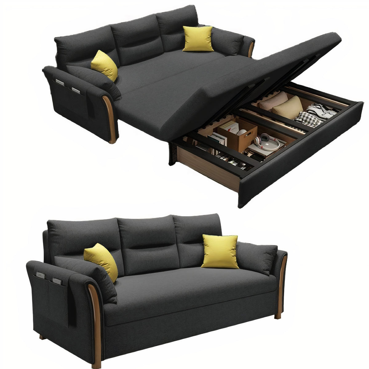 Unicorn Furniture Convertible Sofabed in Breathable Cotton Fabric Pull