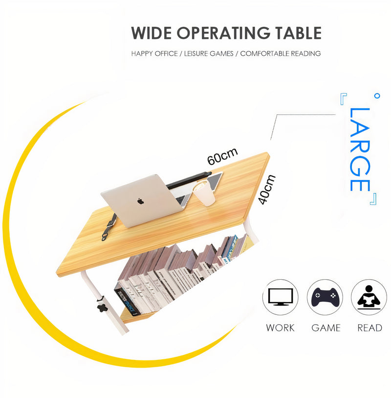 Bedside Desk Bedroom Desk Laptop Desk Tray Portable Computer Desk Height Adjustable 58-85cm Mobile Desk Laptop Workstation